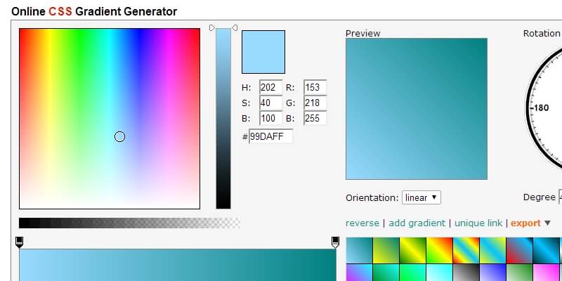 Генератор градиента. Генератор градиентов CSS.