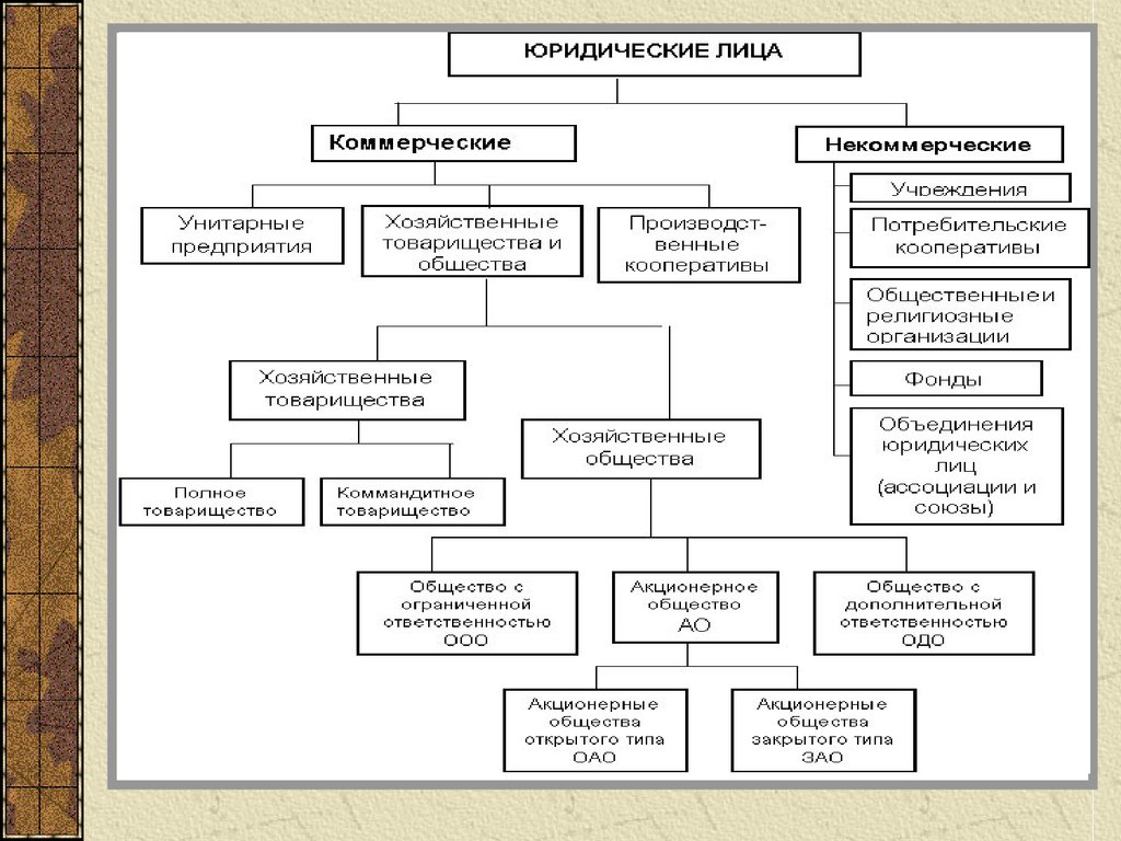 Коммерческие и некоммерческие организации схема