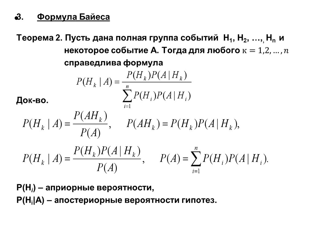 Теорема байеса