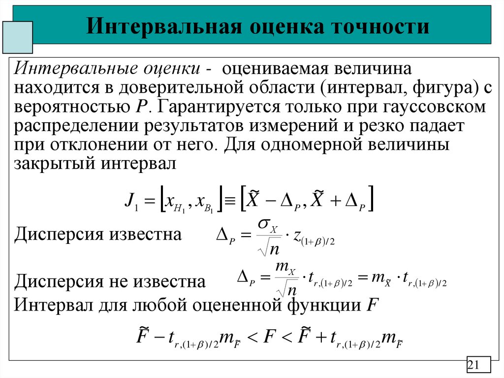 Оценка точности