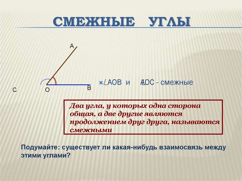 2 смежных угла