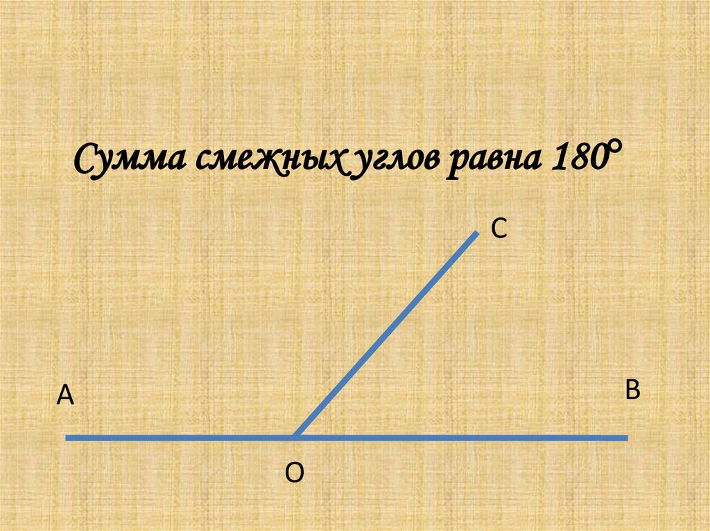 Сумма смежных углов равна 180 градусов чертеж