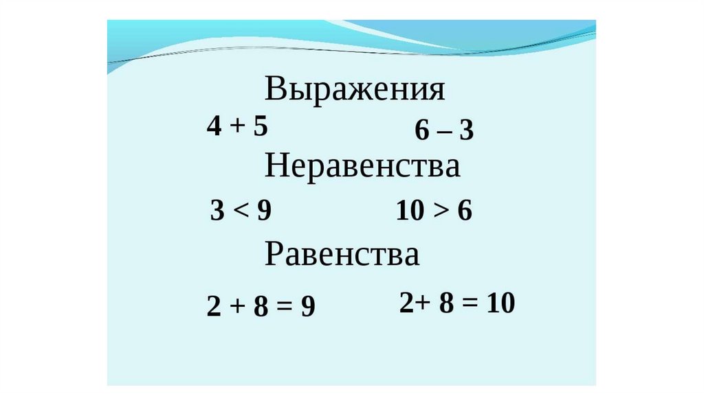 Равенство неравенство 2 класс презентация