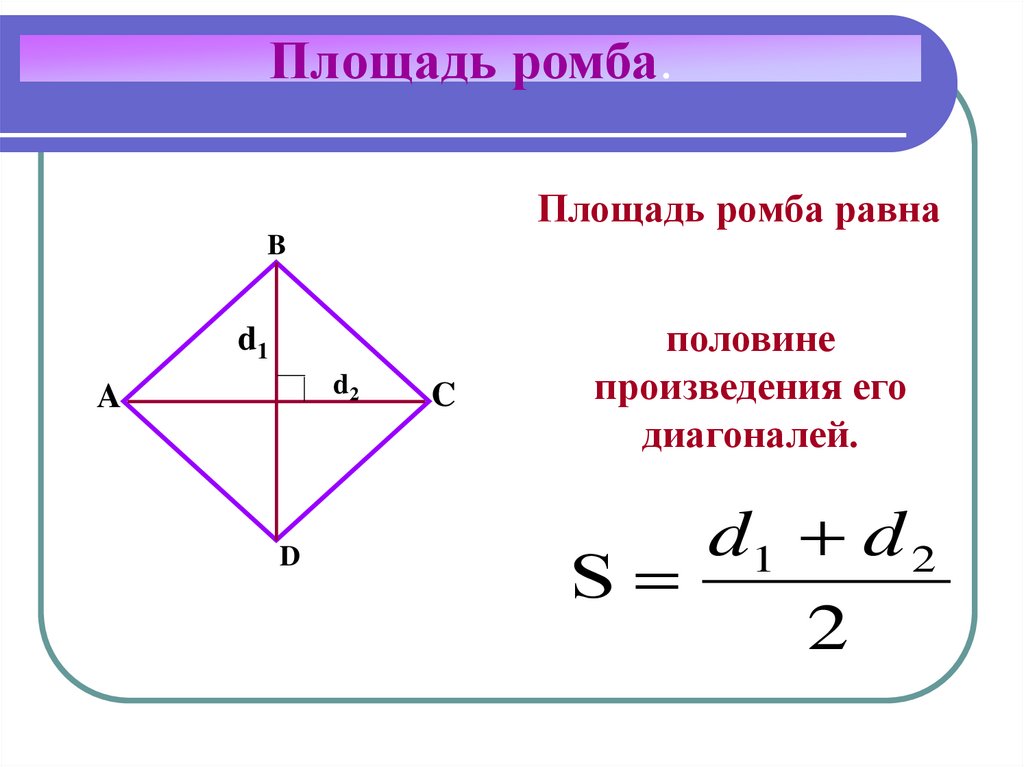 Площадь ромба рисунок