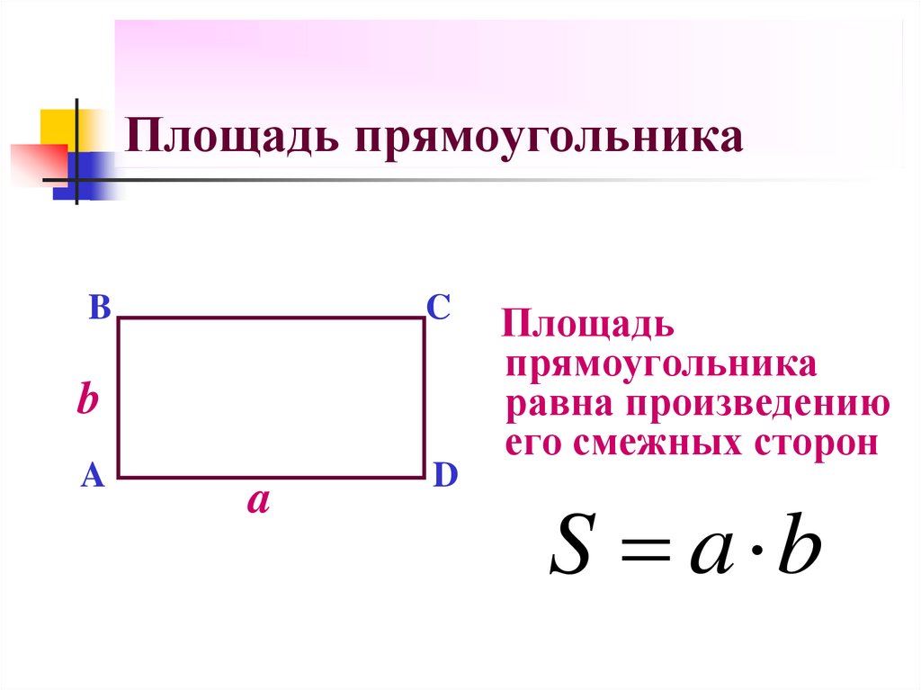 Площадь прямоугольника чертеж и формула