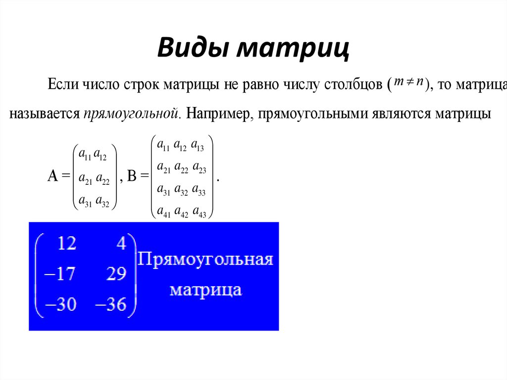 Виды матриц презентация