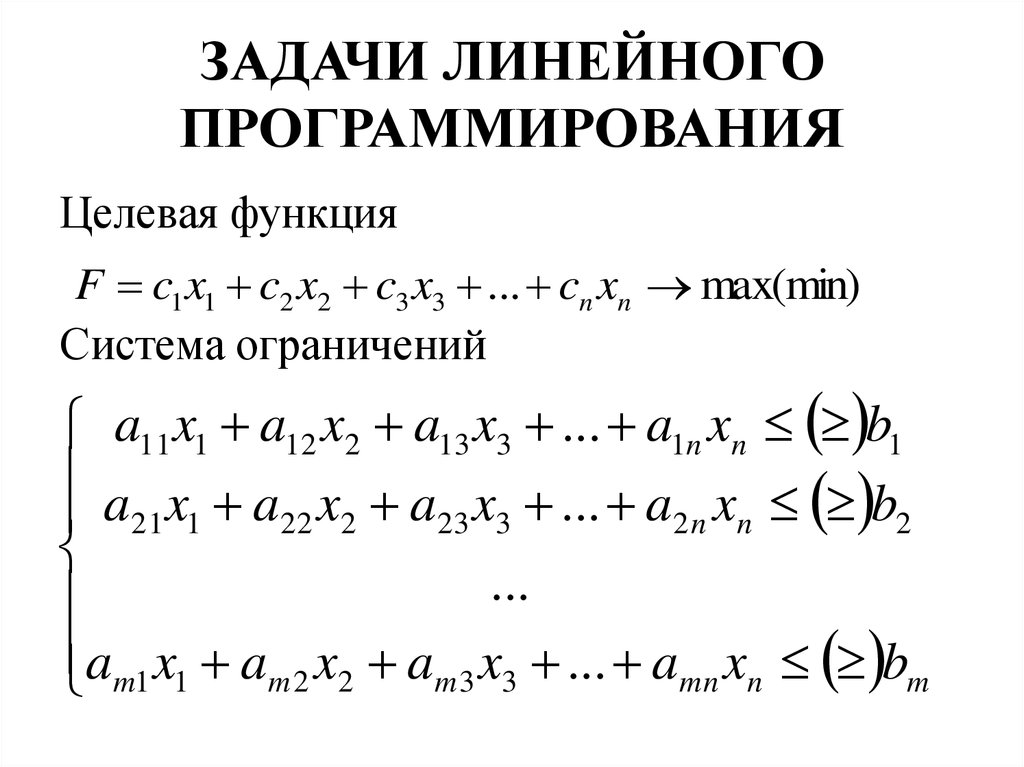 Оптимальный план задачи линейного программирования это