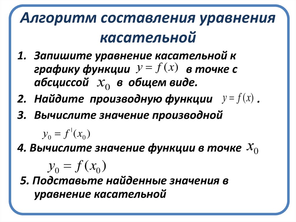 Уравнение касательной к графику функции презентация