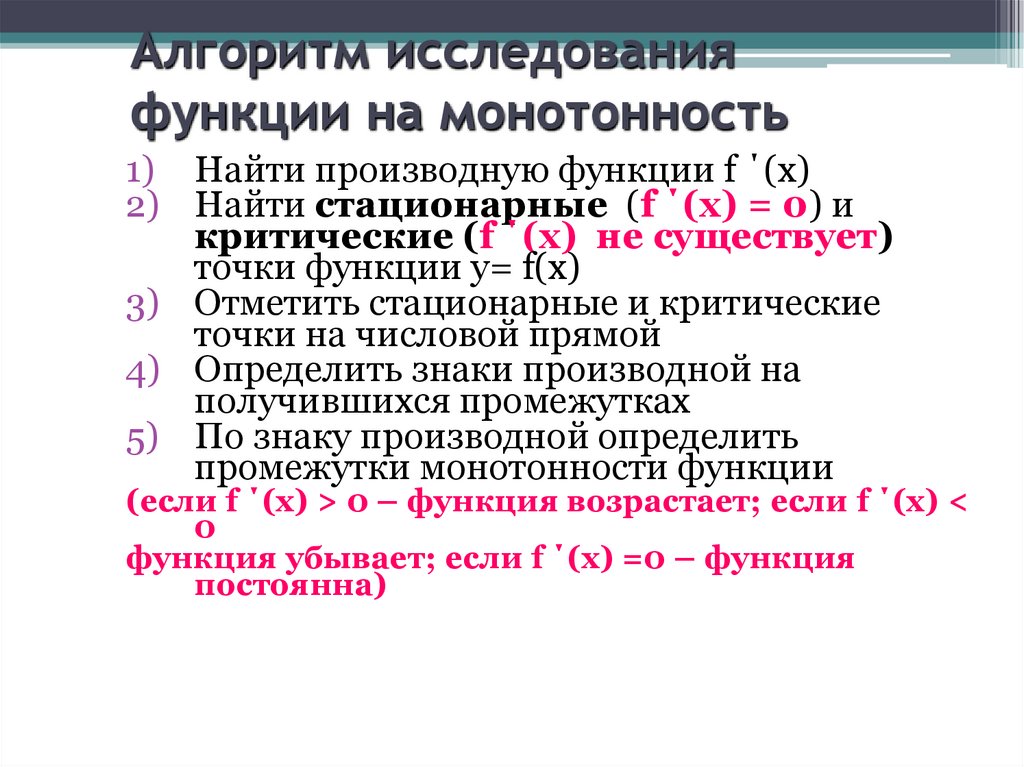 Исследования с помощью производной