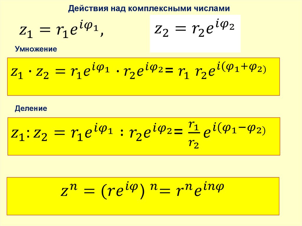 Комплексные числа и действия над ними презентация