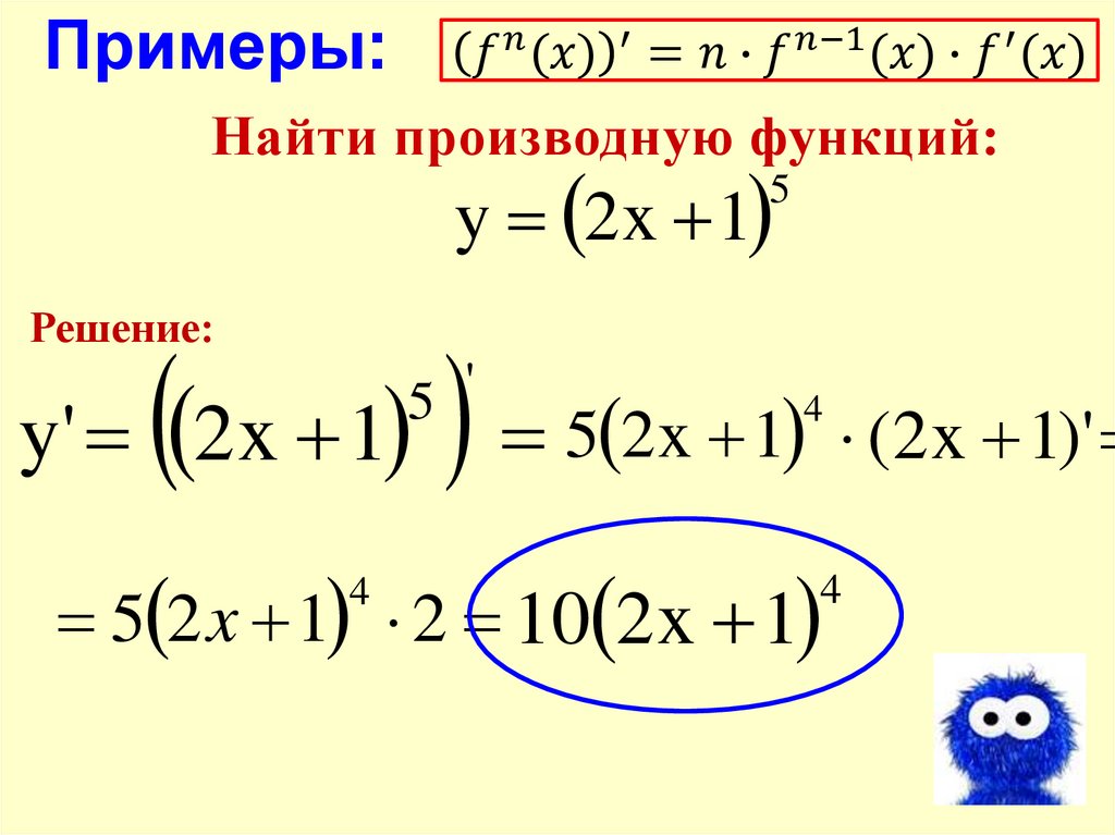 Производная сложной функции. Производная синуса сложной функции.