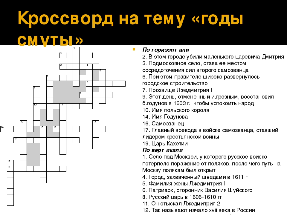 Идея план концепция кроссворд