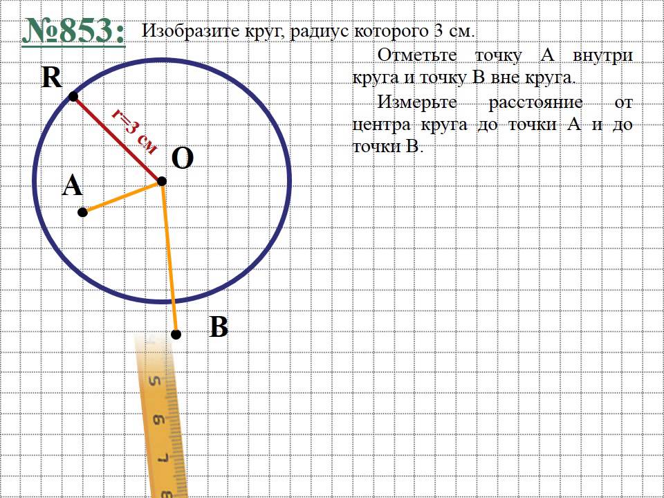 Центр окружности изображенной на рисунке