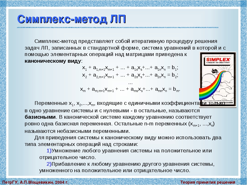 Симплекс метод презентация