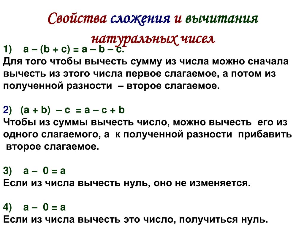 Сумма разность a b c. Свойства сложения и вычитания натуральных чисел. Свойства сложения и вычитания натуральных чисел 5 класс. Вычитание суммы из числа 5 класс. Правило вычитания суммы из числа 5 класс.