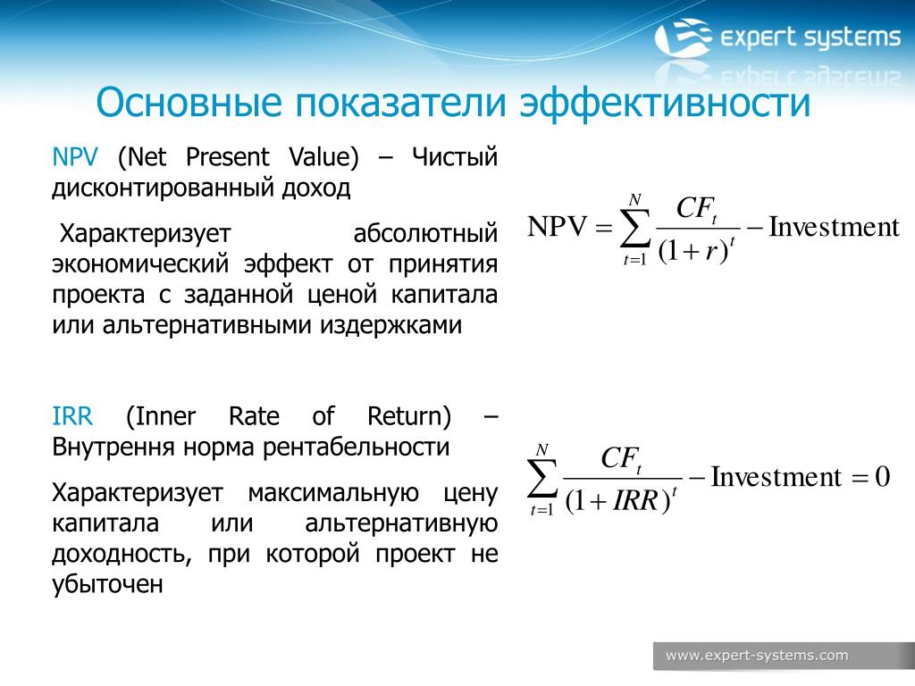 Инвестиционный проект считается выгодным если чистая текущая стоимость проекта npv