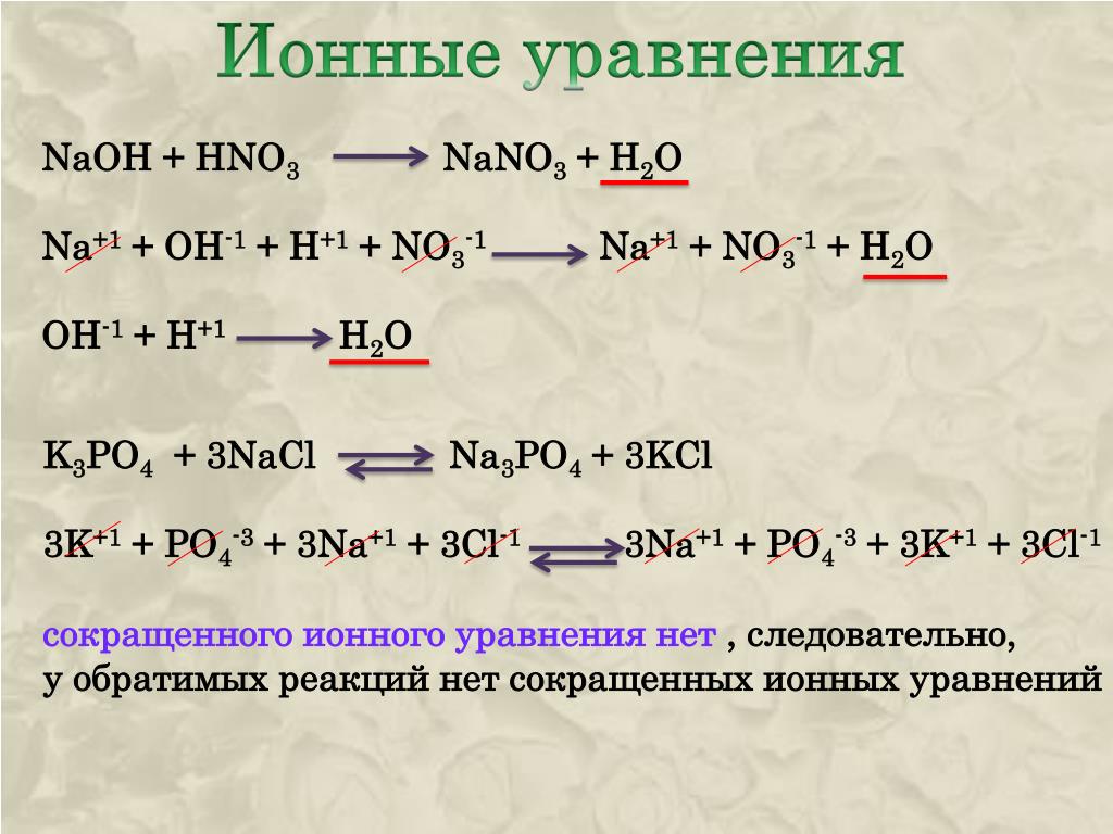 Уравнение реакции по схеме