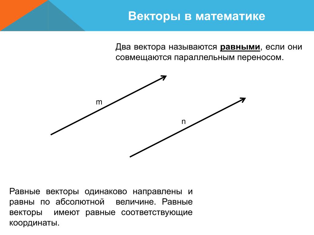 Построить 2 равных вектора