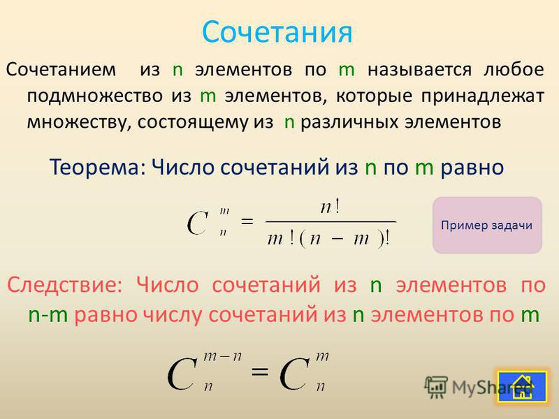 Число сочетаний 4 по 3