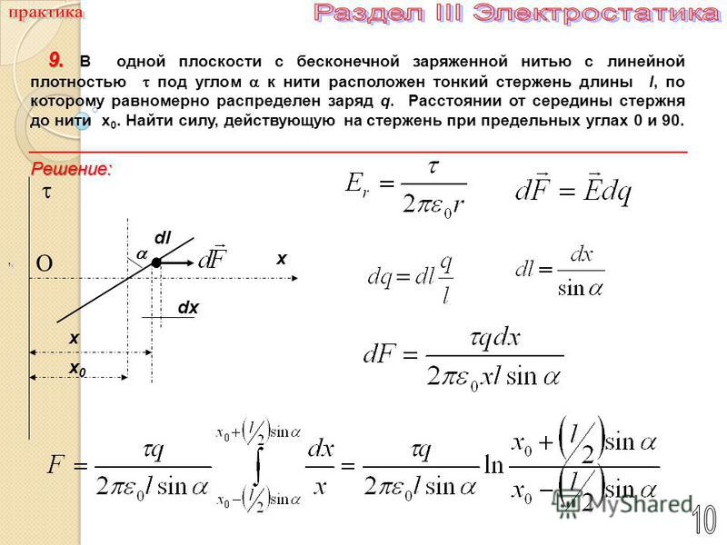 Бесконечно длинная прямая нить