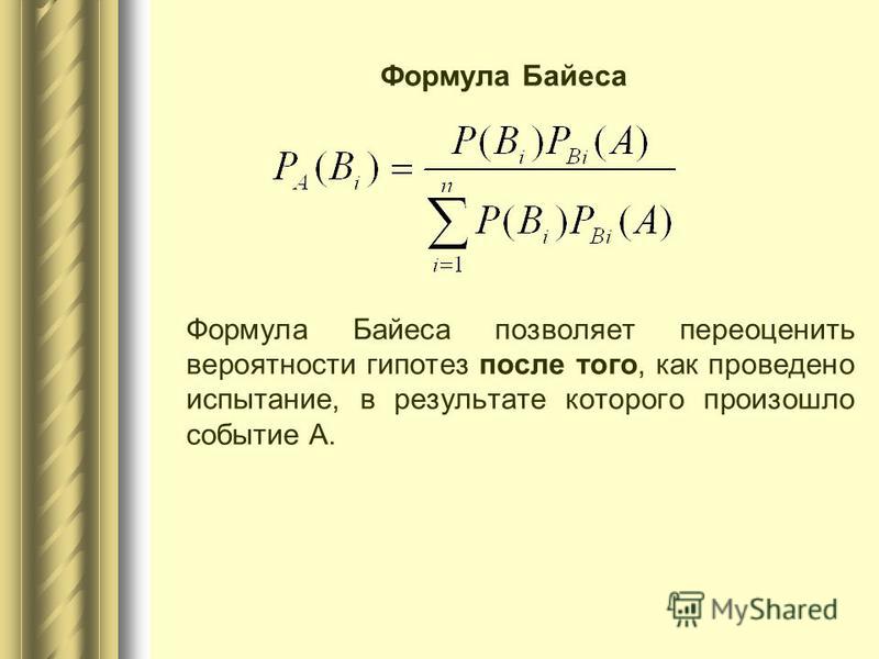 Теорема байеса для чайников