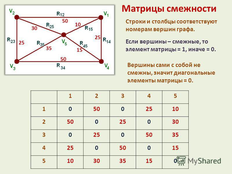 Смежность вершин в графе