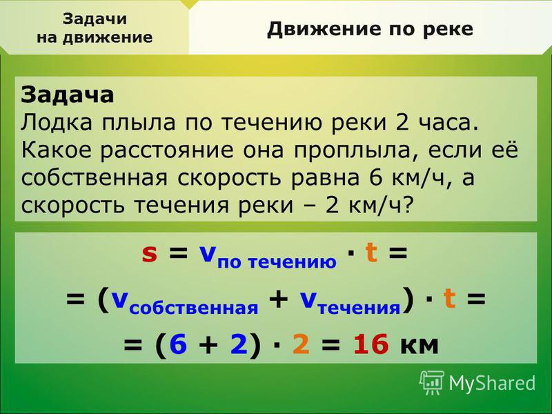 Решает скорость. Как решать задачи на течение. Задачи на скорость течения реки. Формулы задач на движение по реке по течению против течения. Формулы решения задач на скорость течения реки.