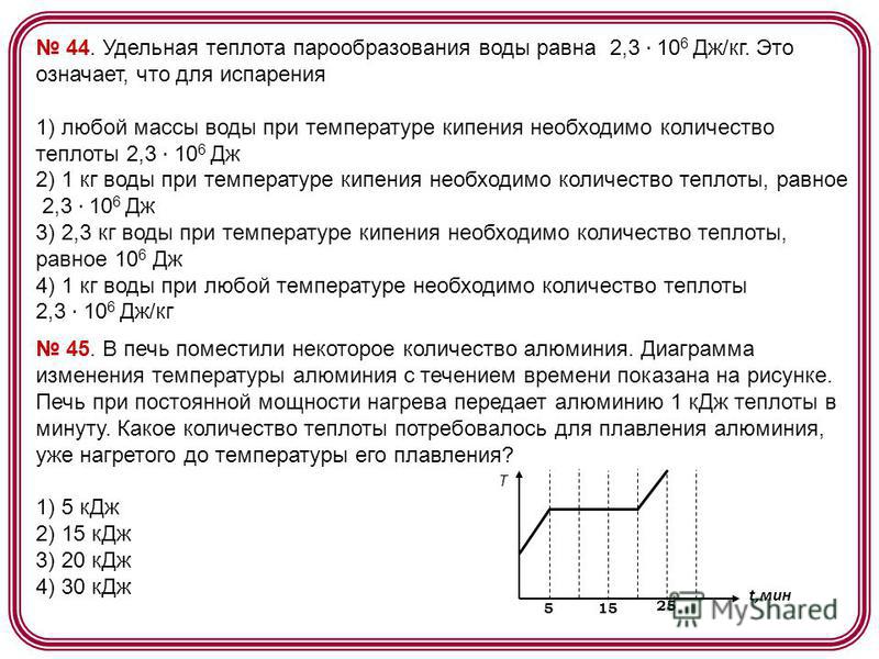 Формула количества теплоты необходимое для кипения жидкости