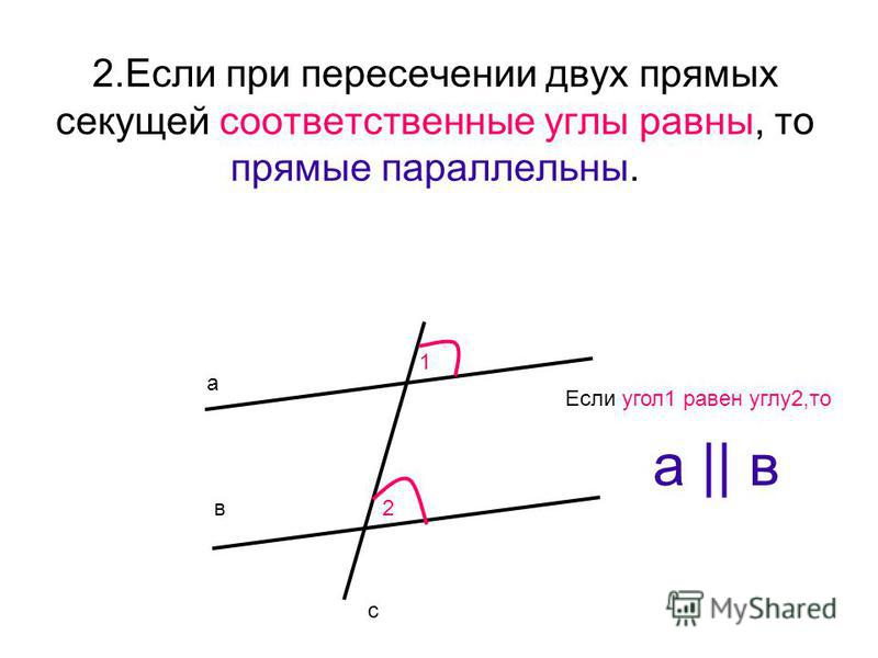 Две прямые пересечены