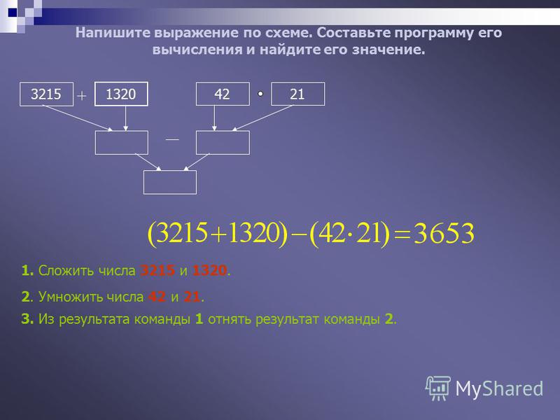 Напишите выражение по схемам. Схема вычисления выражения. Составьте схему вычисления. Выражение вычисление.