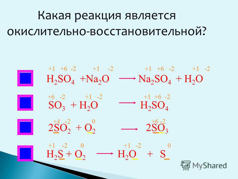 Отметьте уравнения или схемы окислительно восстановительных реакций соединения