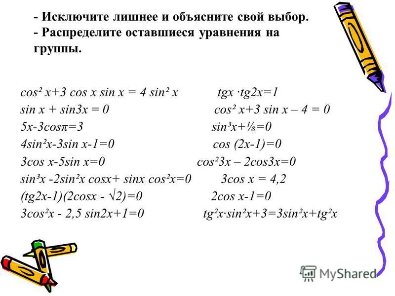 Уравнение cosx 1 sin2x 0