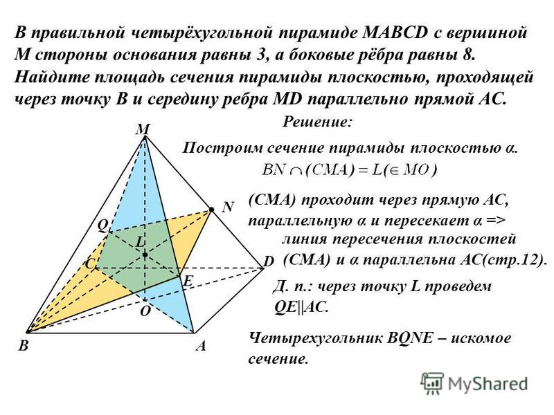 В пирамиде mabcd боковое ребро ma