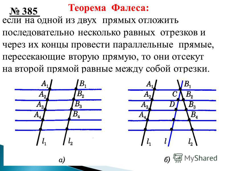 Теорема фалеса чертеж