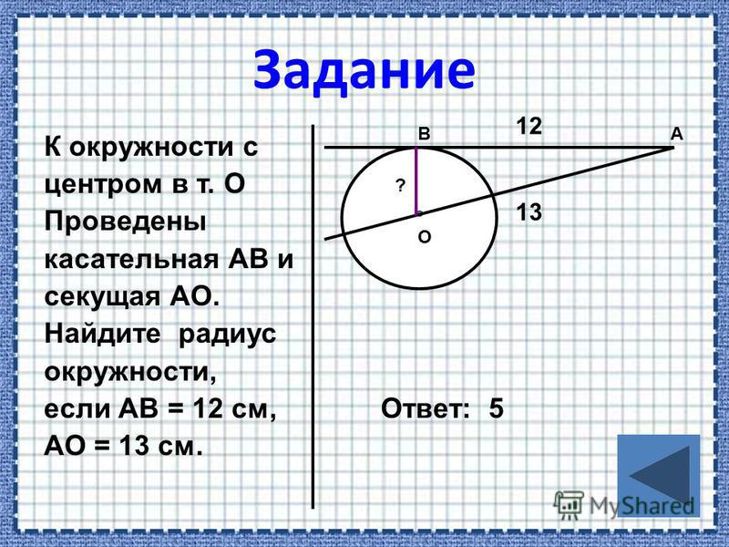 Определение радиуса окружности