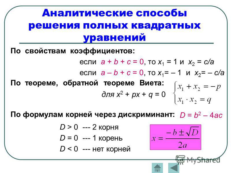 10 способов решения квадратных уравнений проект