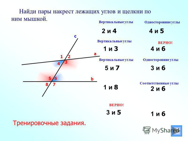 Накрест лежащие углы это