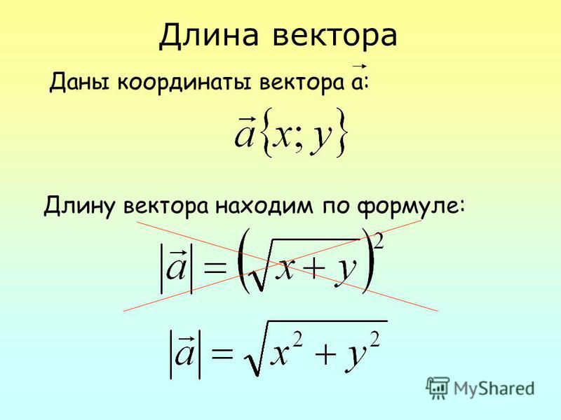 Длина вектора по его координатам