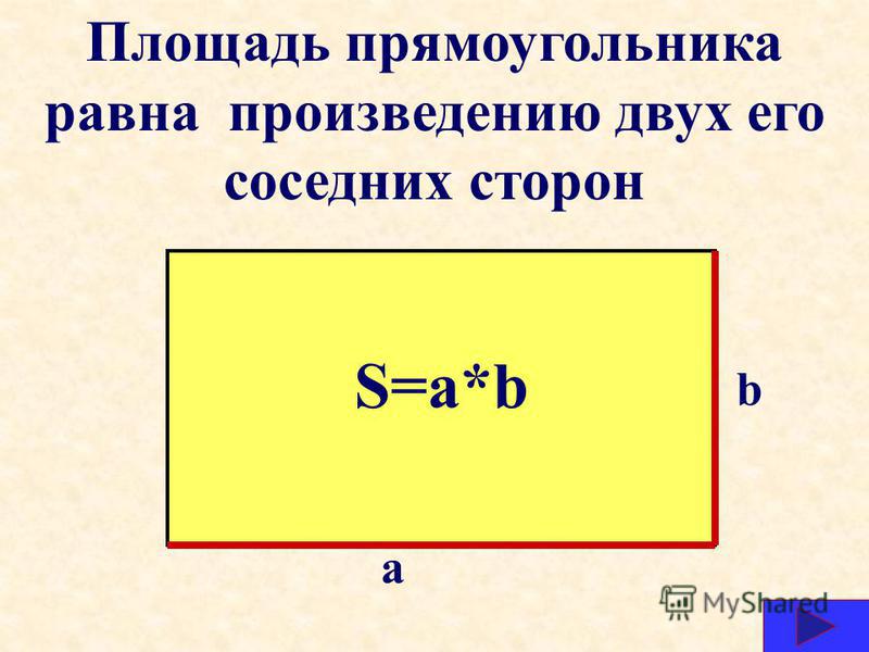 Площадь прямоугольника чертеж и формула