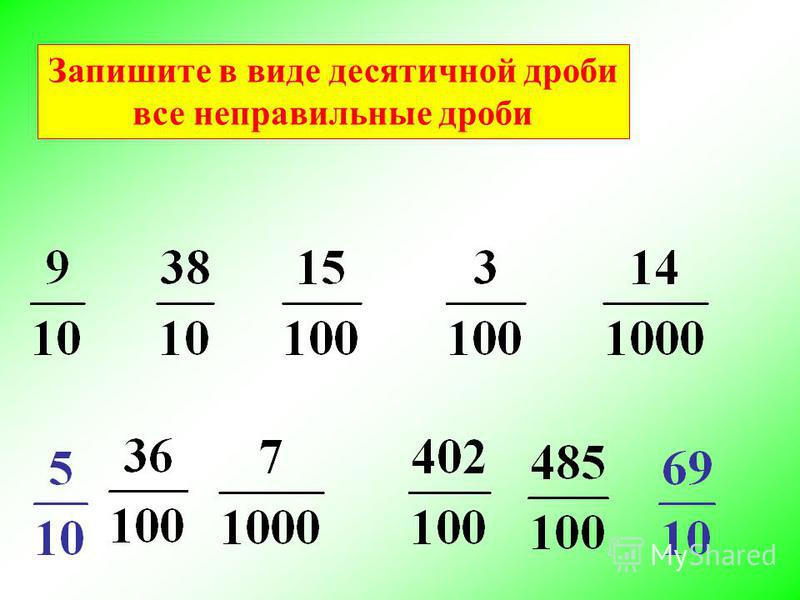 Презентация перевод обыкновенных дробей в десятичные дроби