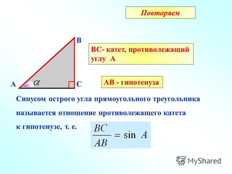 Формула косинуса острого угла прямоугольного треугольника. Синус противолежащий катет к гипотенузе. Котит гипотенуза тангенс. Косинус синус тангенс противолежащий прилежащий.