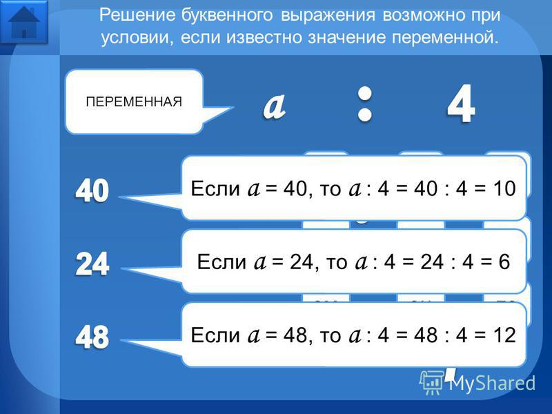 4 выражения. Решение буквенных выражений. Значение буквенного выражения. Алгоритм решения буквенных выражений. Найди значение буквенного выражения.