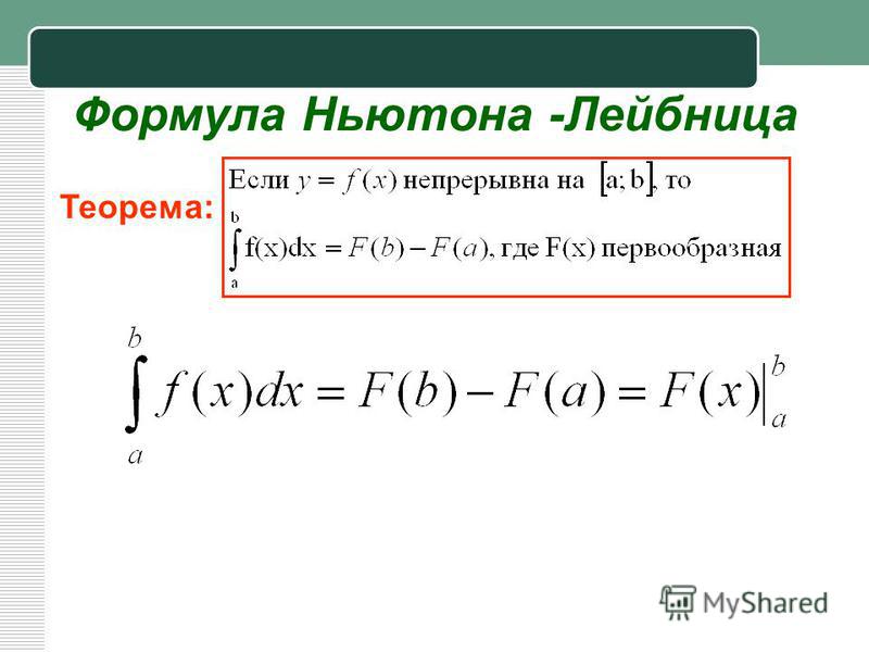 Формула ньютона лейбница презентация