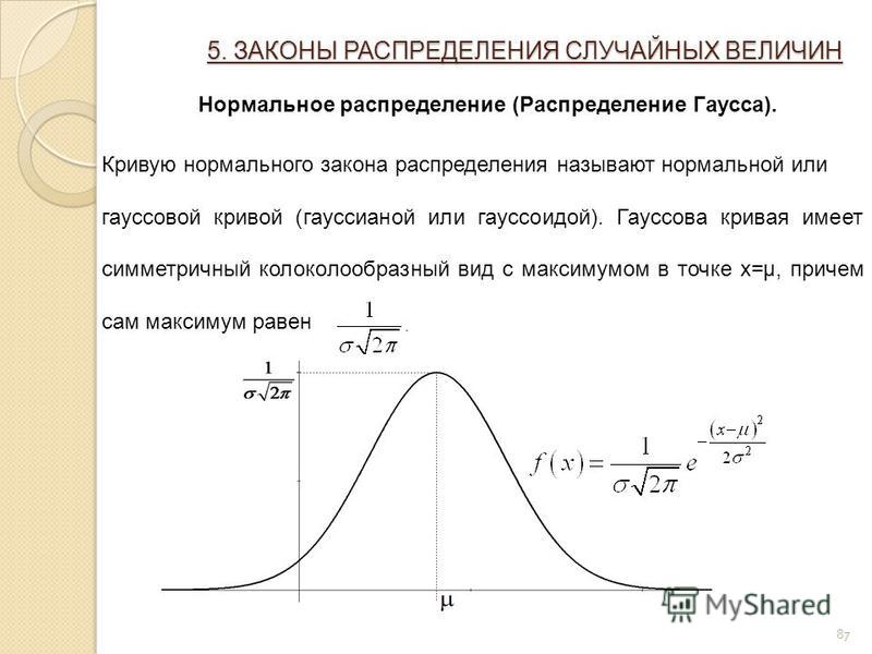 График случайной величины. Кривая нормального распределения Гаусса. Кривая распределения случайной величины Гаусса. Формула нормального распределения случайной величины Гаусса. Нормальный закон распределения кривая Гаусса.