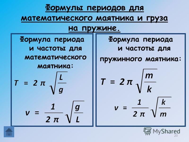 Период колебаний маятника приближенно можно вычислить