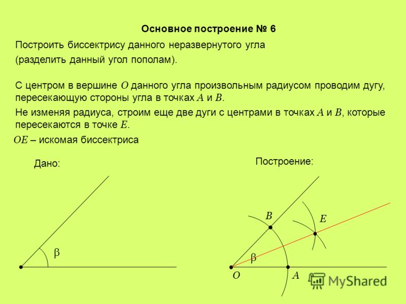 Построить 4 угла