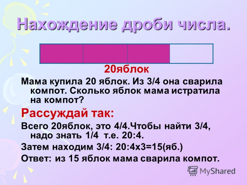 Презентация 5 класс решение задач на дроби 5 класс