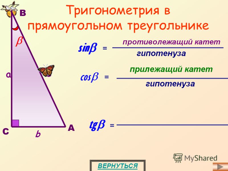 Формула прямоугольного треугольника. Тригонометрия прямоугольного треугольника. Тригонометрические формулы прямоугольного треугольника. Тригонометрические соотношения в прямоугольном треугольнике. Прямоугольный треугольник.