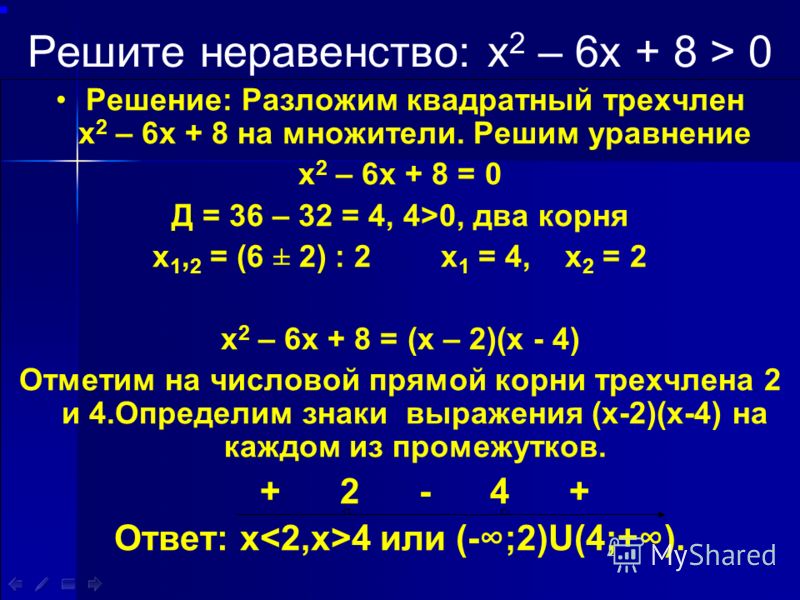 X 2 4 разложение. Решить уравнение с квадратным трехчленом. Решение уравнений квадратный трёхчлен. Неравенства с х2. Разложение неравенства на множители.