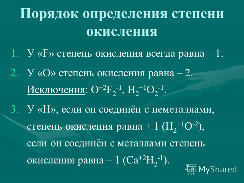 Как определить степень окисления